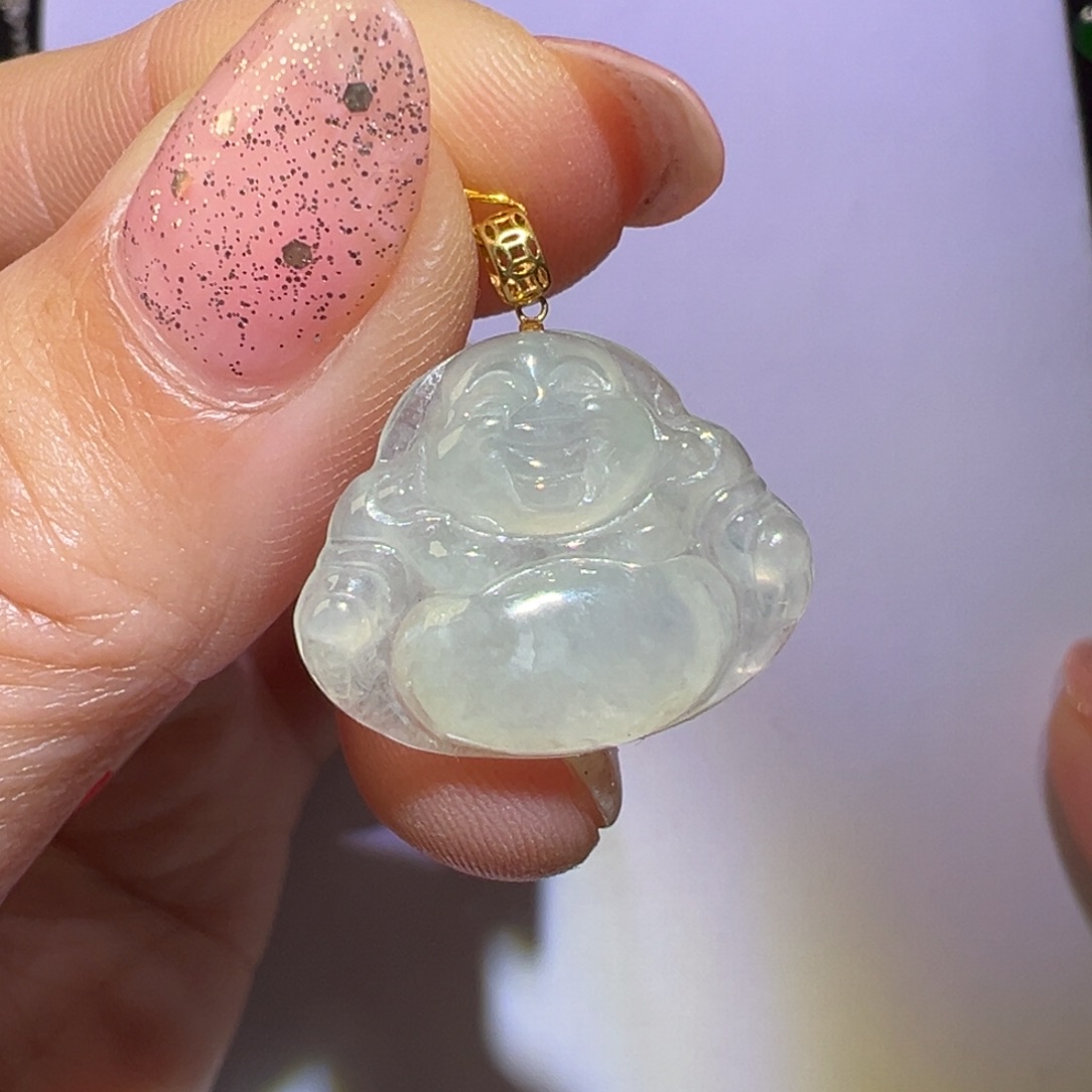 翡翠颈饰18K金镶嵌吊坠