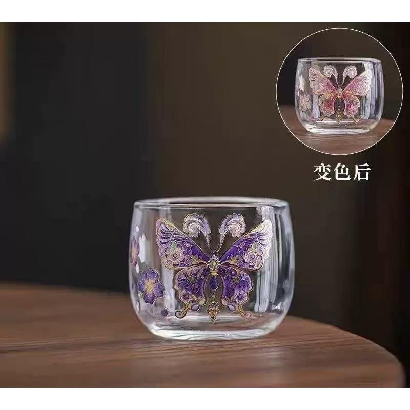 玻璃-蝴蝶变色水晶主人杯 6214-0001