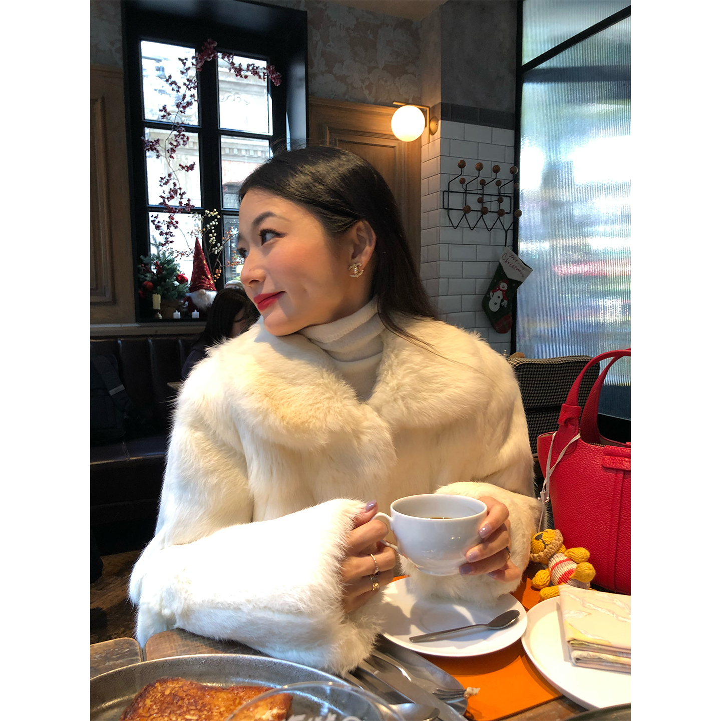 落落狷介 皮草外套女2025新款真兔毛外套小个子毛毛外套冬季保暖