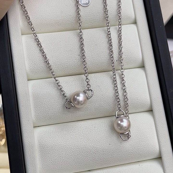 海水珍珠颈饰银S925镶嵌随机发