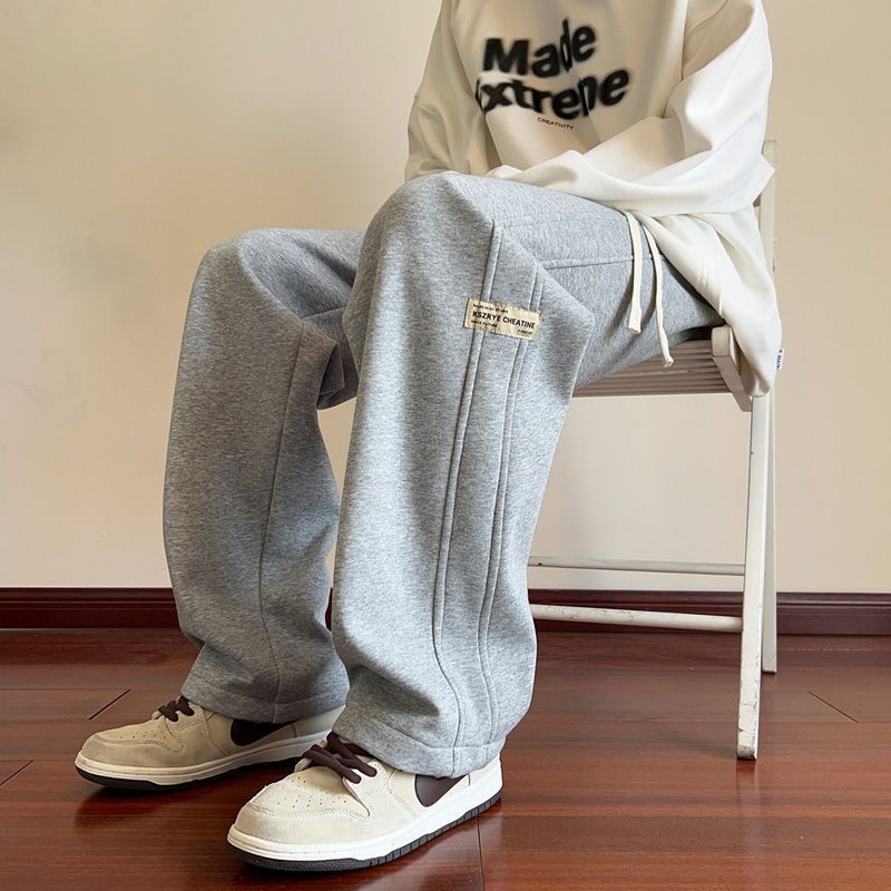 安踏劲道纱童装男童卫裤春秋潮牌高街儿童百搭加绒休闲裤少年直筒