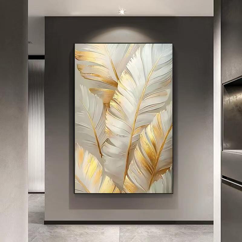 【金色芭蕉叶】现代轻奢大气装饰画适合客厅玄关餐厅背景墙