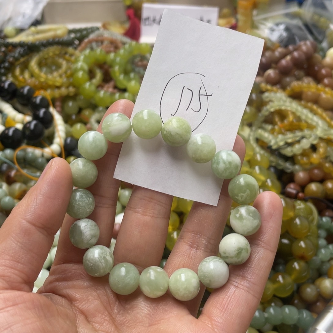 蛇纹石玉手链合金