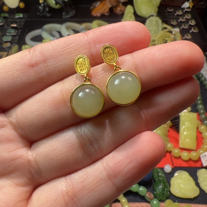 和田玉颈饰银S925镶嵌