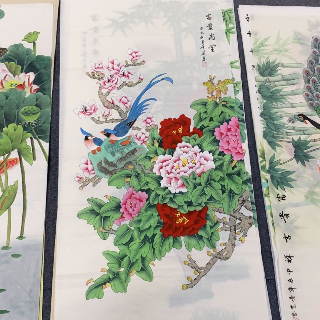 国画尺寸140✖️70四尺手绘工笔