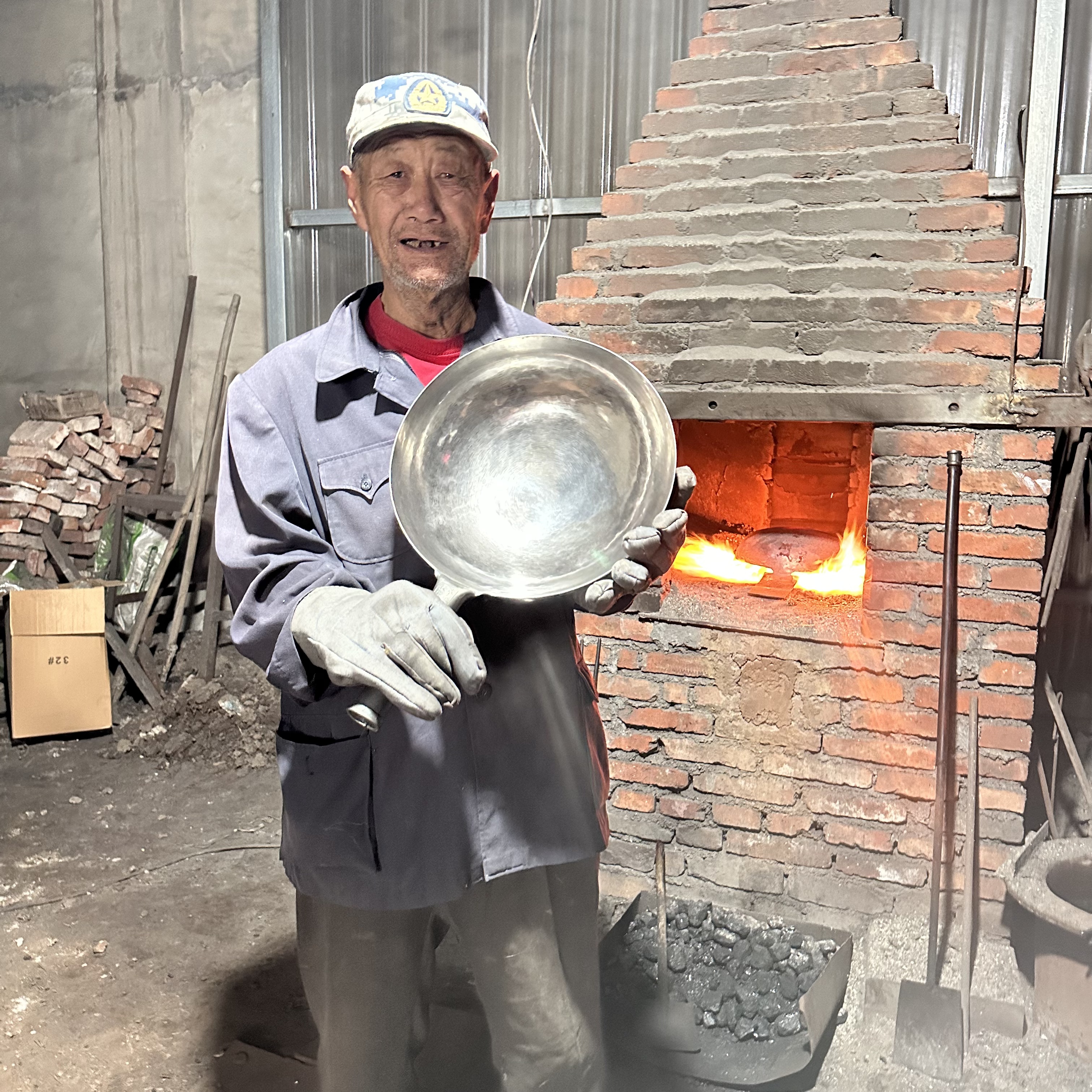 匠福锤【宗师级镜面传承】纯手工原生态铁锅无涂层不粘锅免开锅