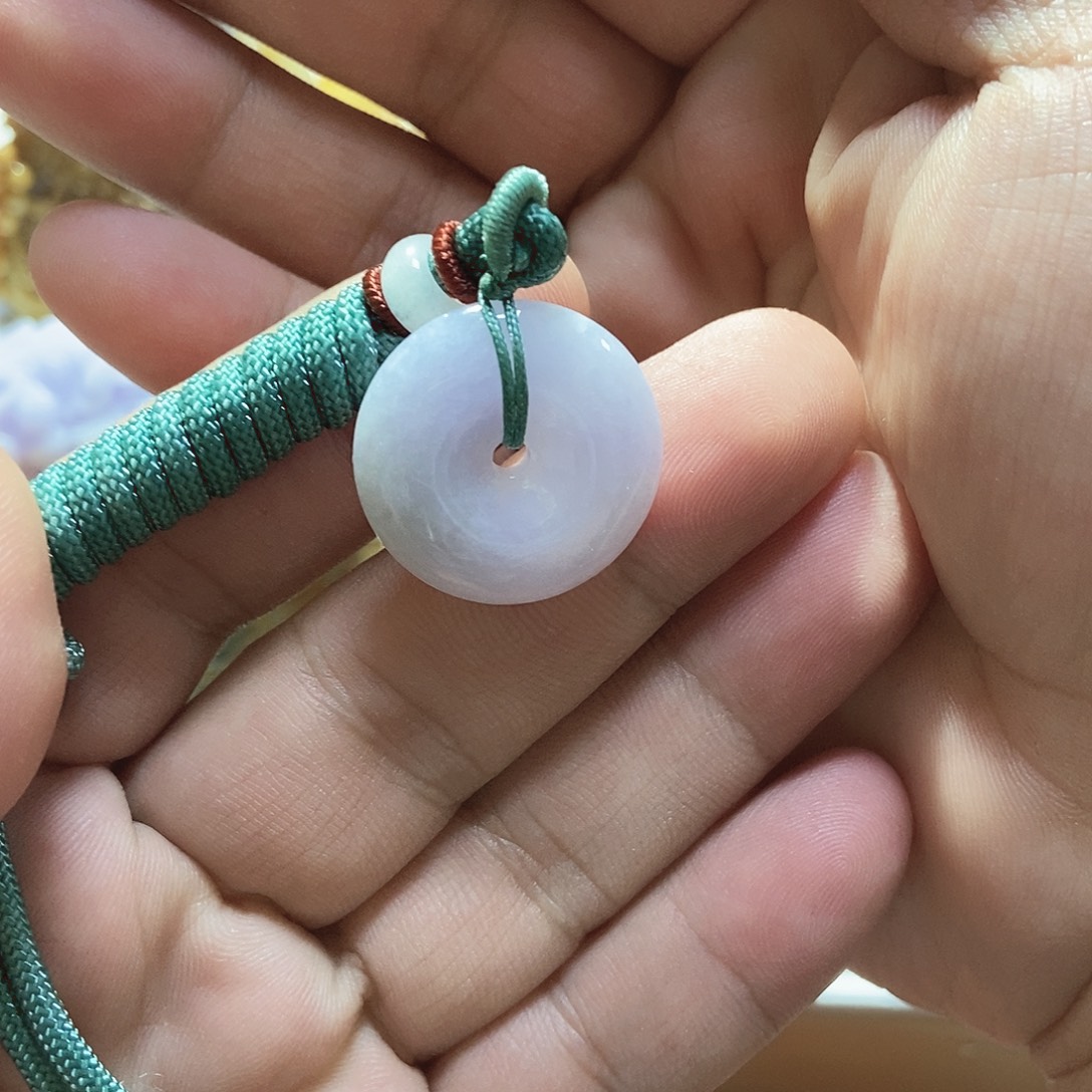 翡翠未镶嵌颈饰翡翠紫罗兰平安扣