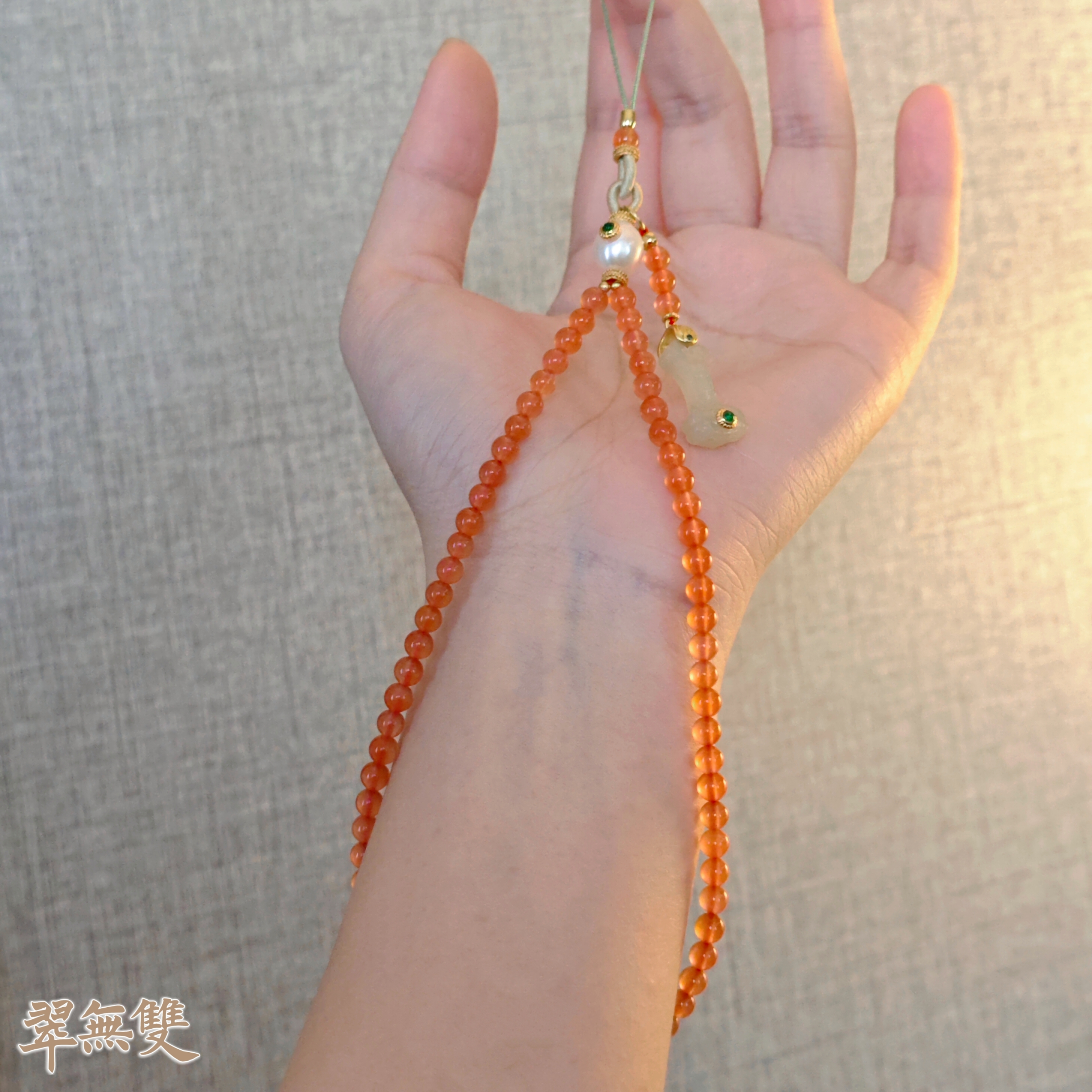 【翠无双】纯天然南红珠子手串一串 | 多样性发一