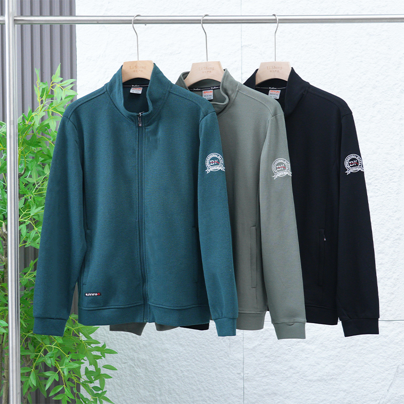 100%棉秋冬男士立领夹克长袖开衫外套百搭防风保暖Z1958-279