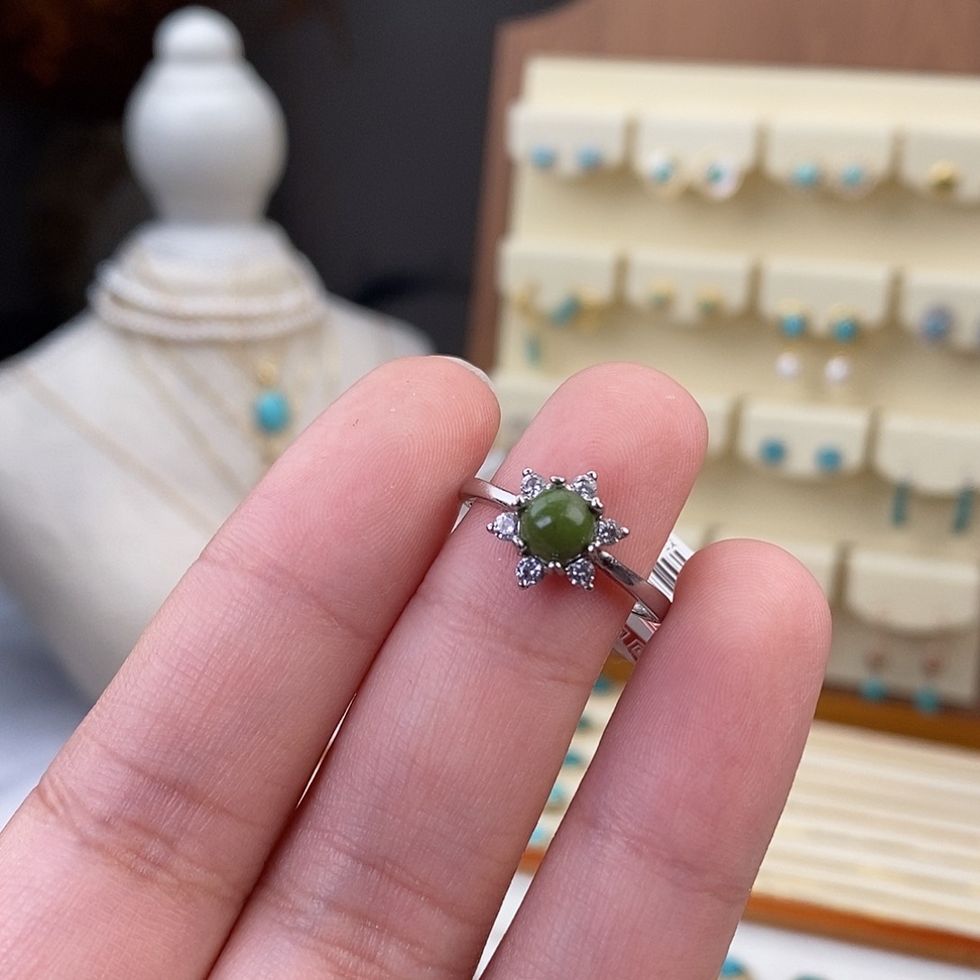 绿松石戒指银S925镶嵌