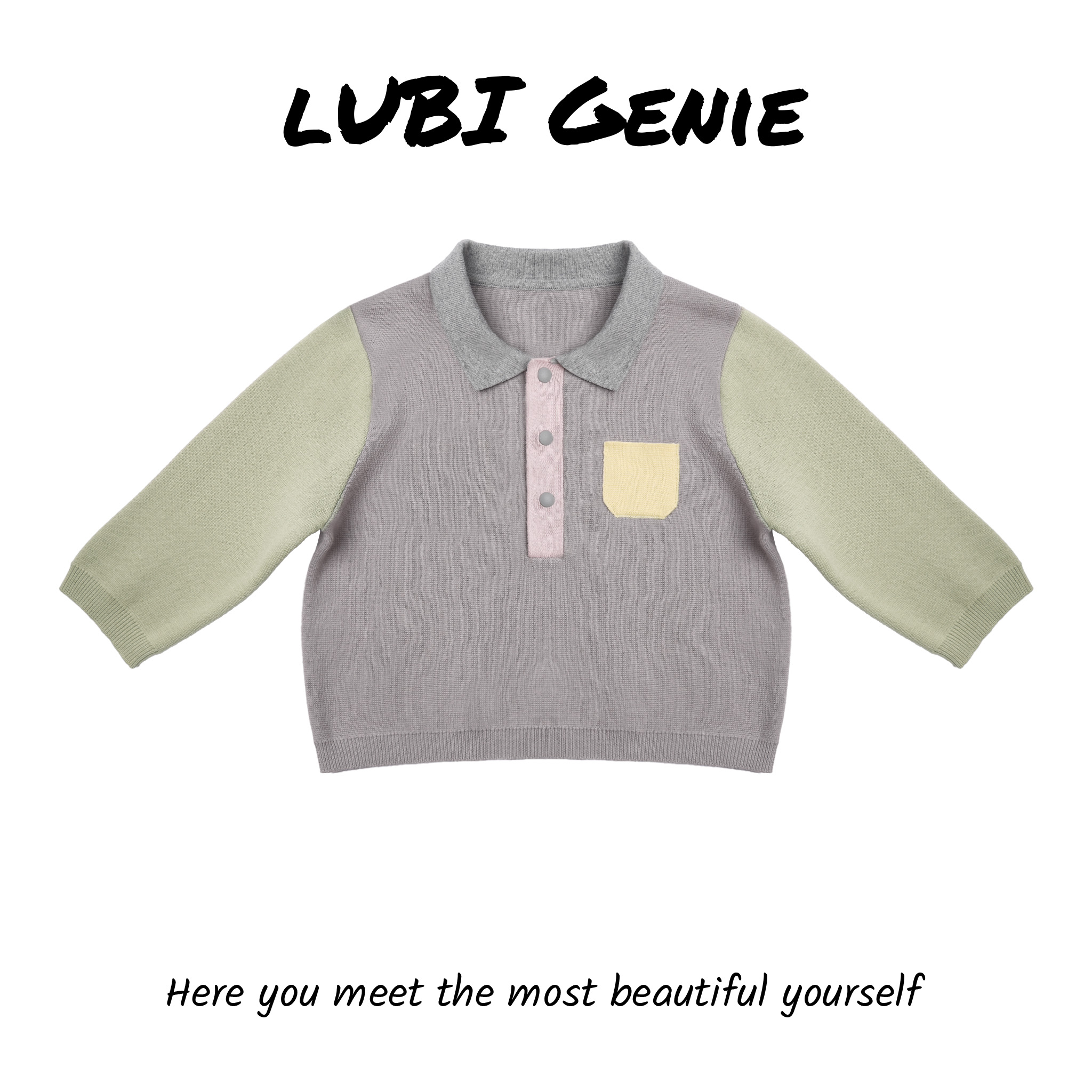 100%棉休闲翻领秋冬童装长袖针织衫毛衣女童短袖polo领男