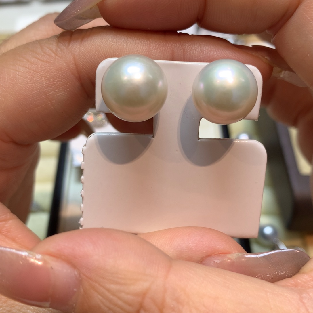 淡水珍珠耳饰银S925镶嵌