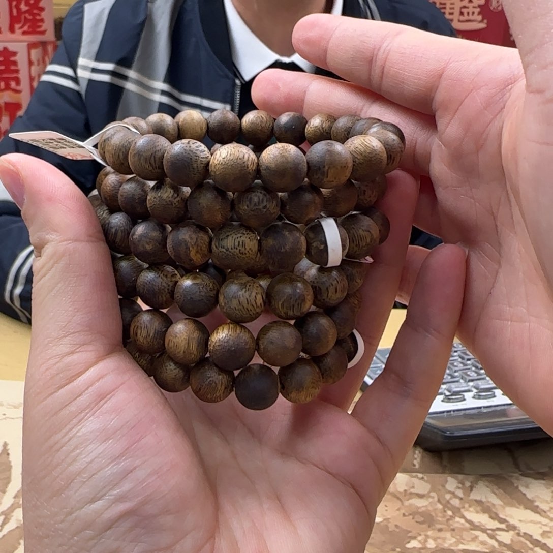 沉香手串白棋圆珠多样性发货1条1.0高货8克