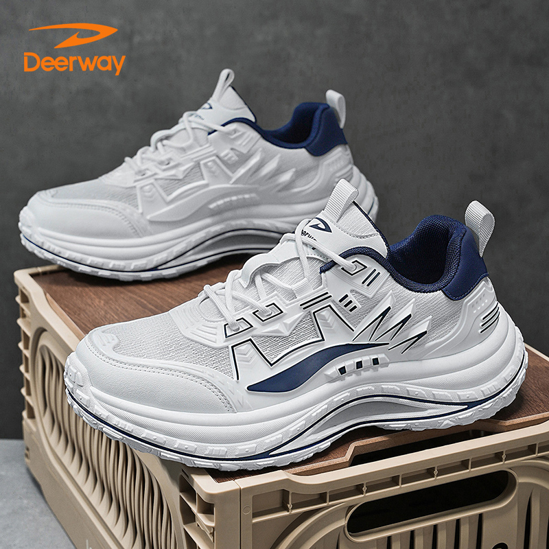 德尔惠男鞋夏季百搭休闲老爹鞋防滑减震运动跑步鞋潮流低帮一脚蹬