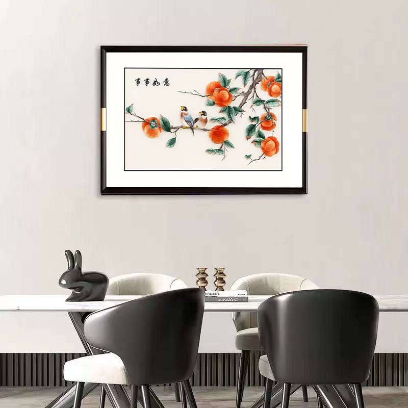 餐厅装饰画挂画饭厅单幅图案横版壁画