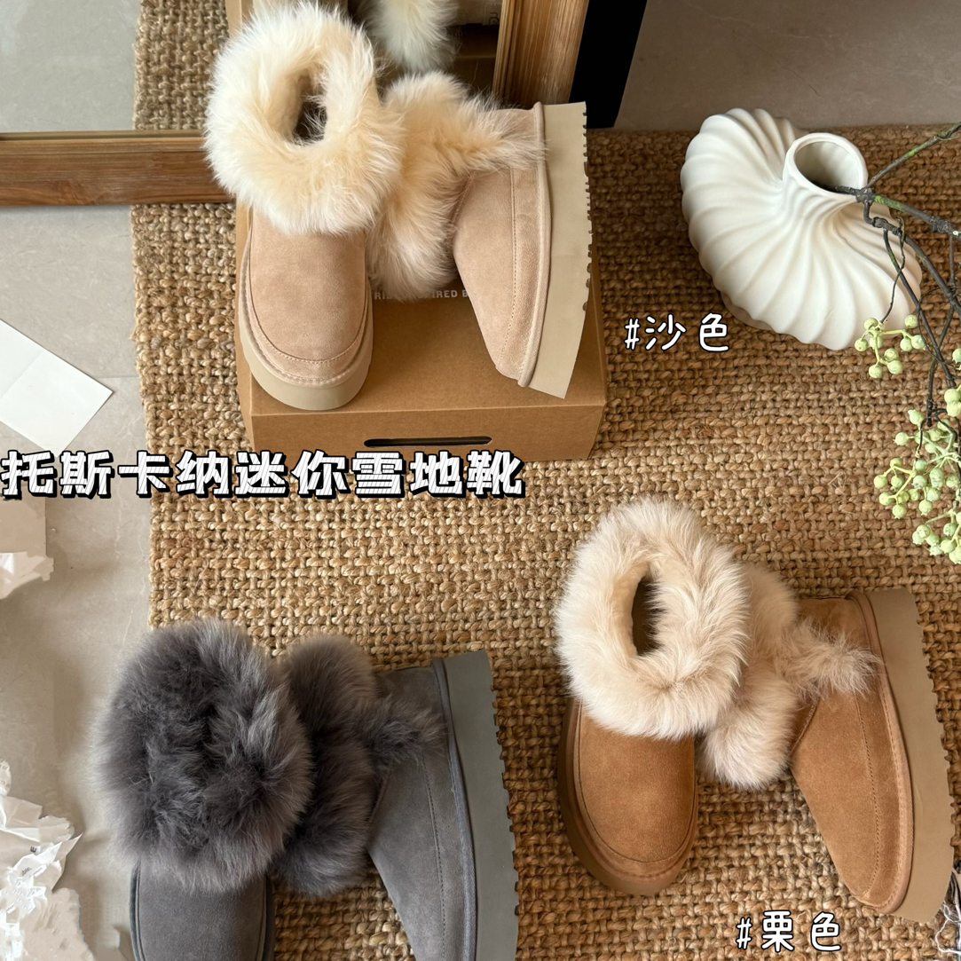 河南桑坡2025年新款托斯卡纳雪地靴加厚保暖时尚百搭迷你雪地靴