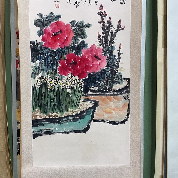 竖款精品国画作品轴