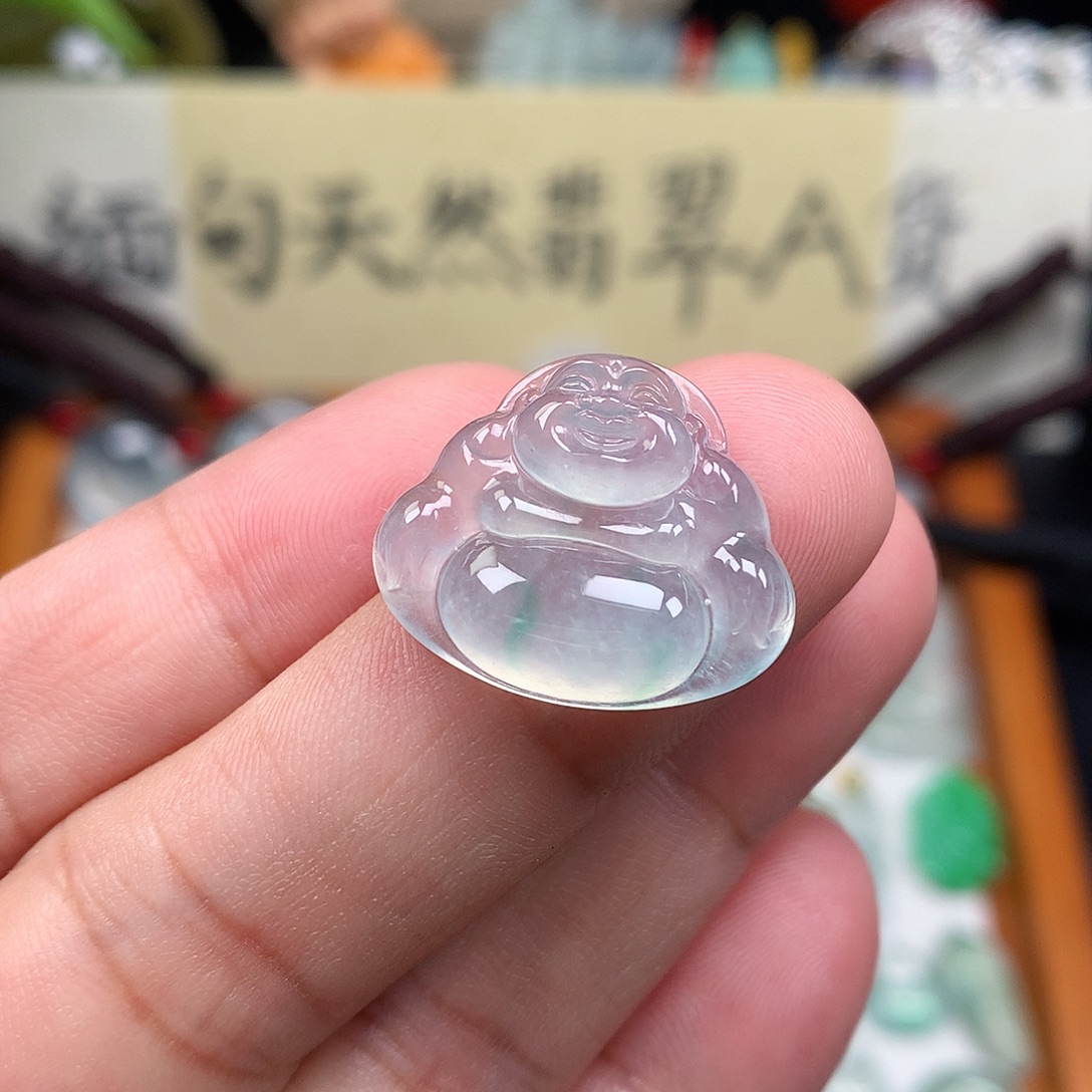 翡翠散珠缅甸天然A货翡翠冰种佛公