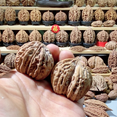 文玩核桃把件双棒连体