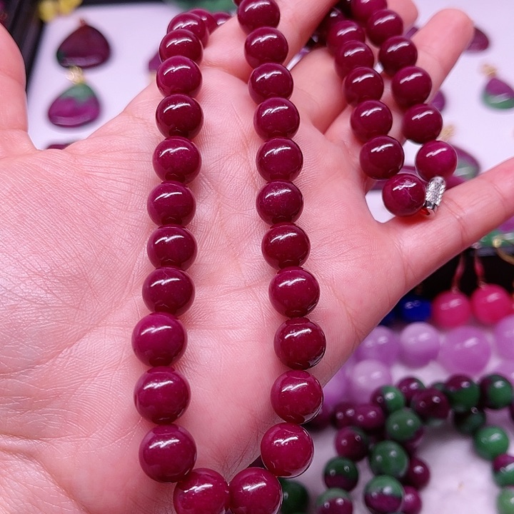 红宝石项链银S925镶嵌