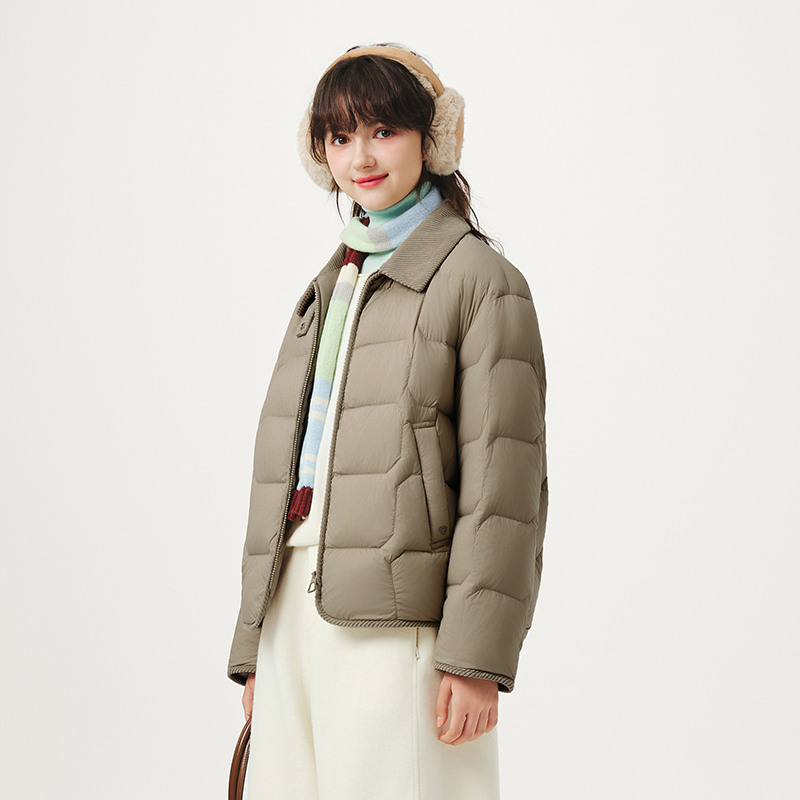 【张喜樂专属】坦博尔新款饼干轻薄短款外套女款羽绒服TB5330226Z