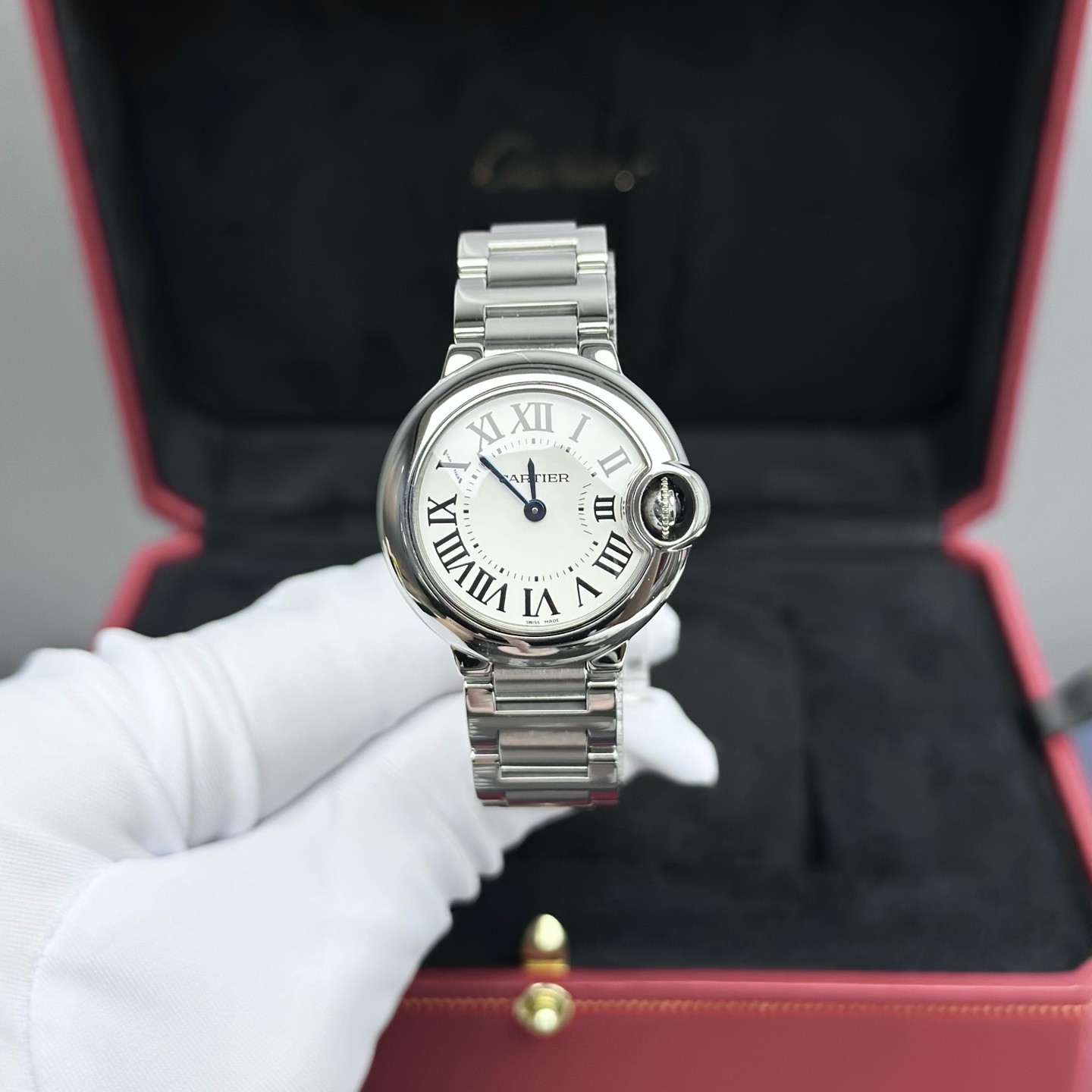 99新 Cartier/卡地亚   W69010Z4蓝气球28mm精钢银盘罗马刻单表
