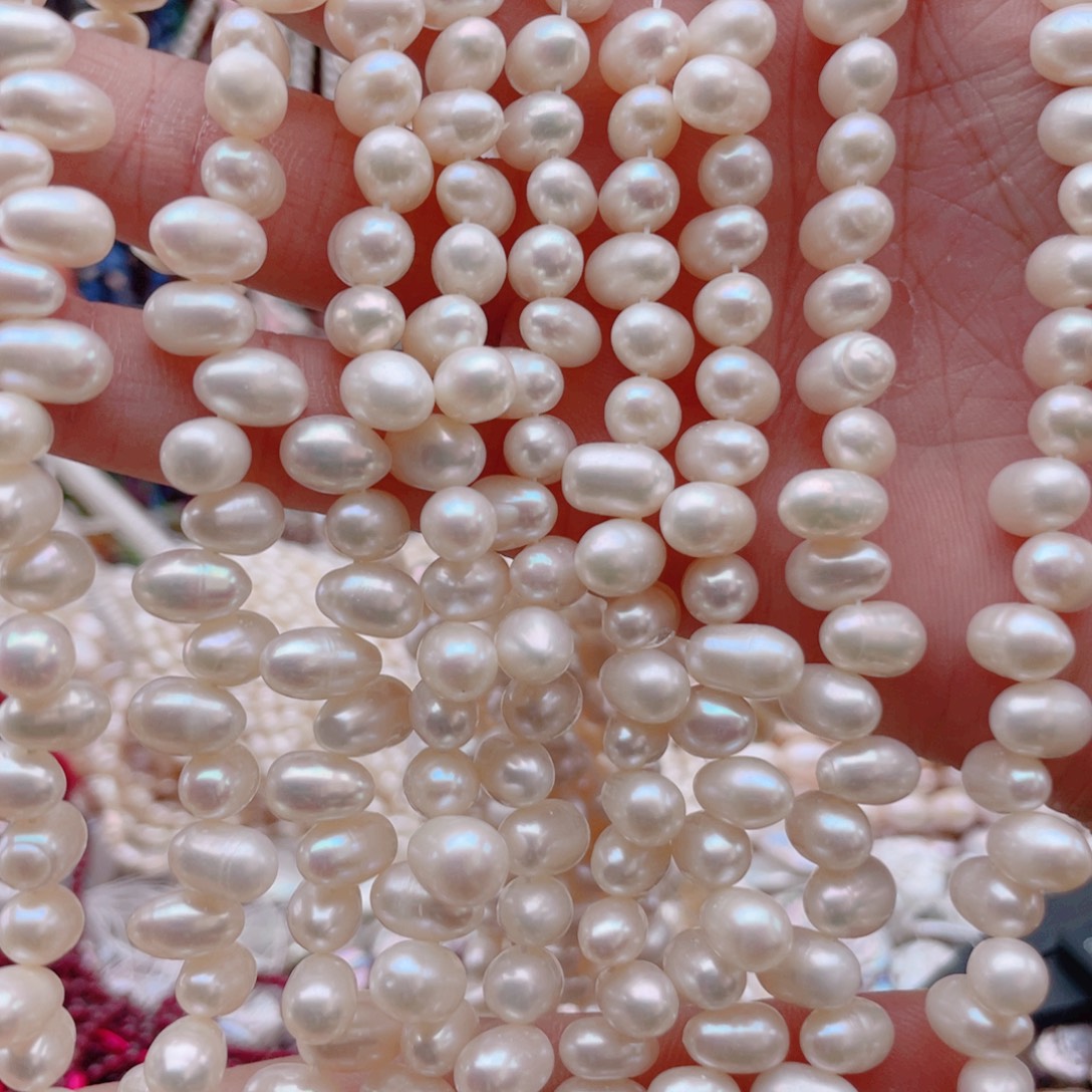 玛瑙/玉髓未镶嵌珠宝半成品天然珍珠28孔1条卡6*9