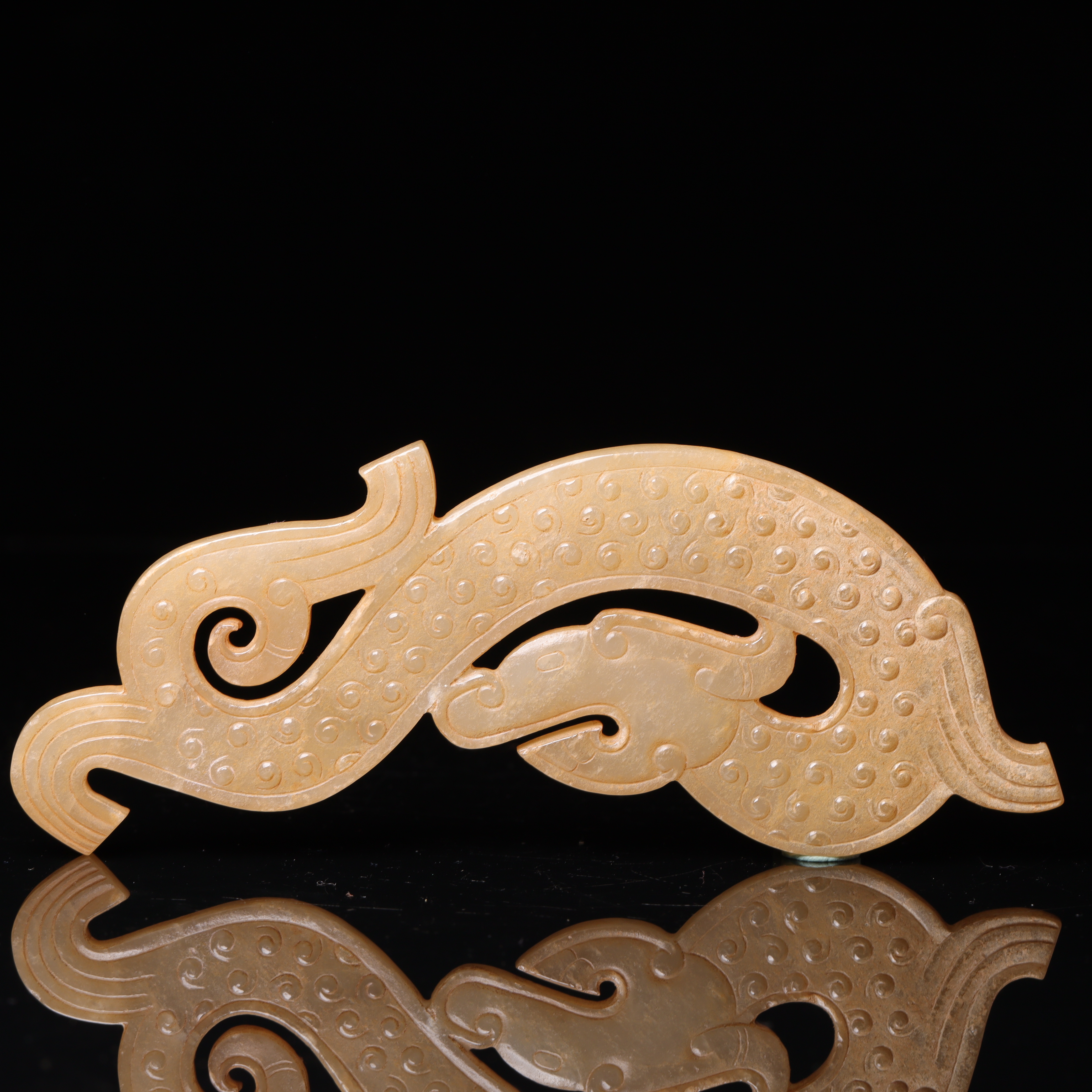 明代和田玉龙纹佩-NX