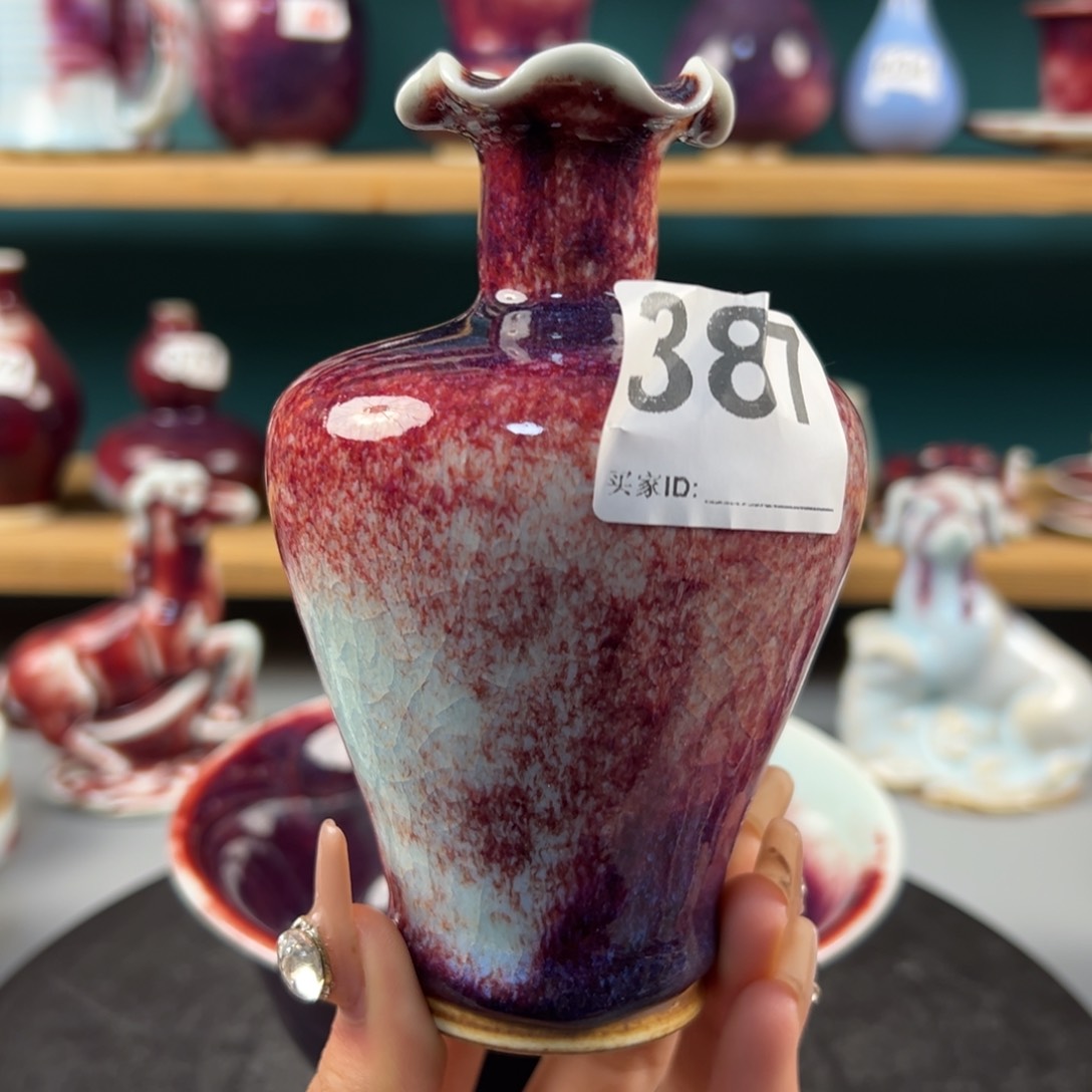 瓷片全品无暇小花瓶纯手工