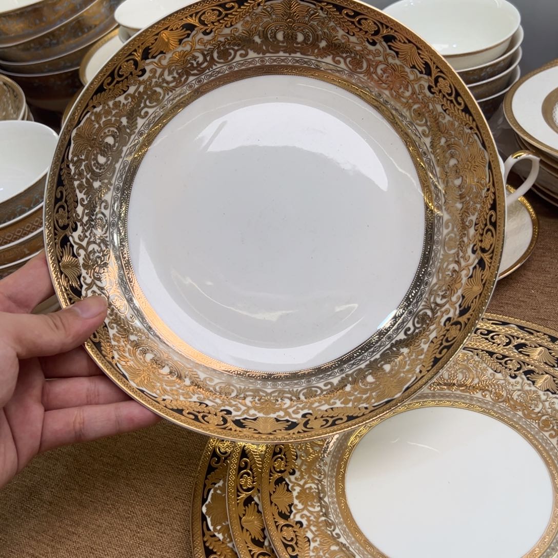 瓷片9寸深菜盘两个一单