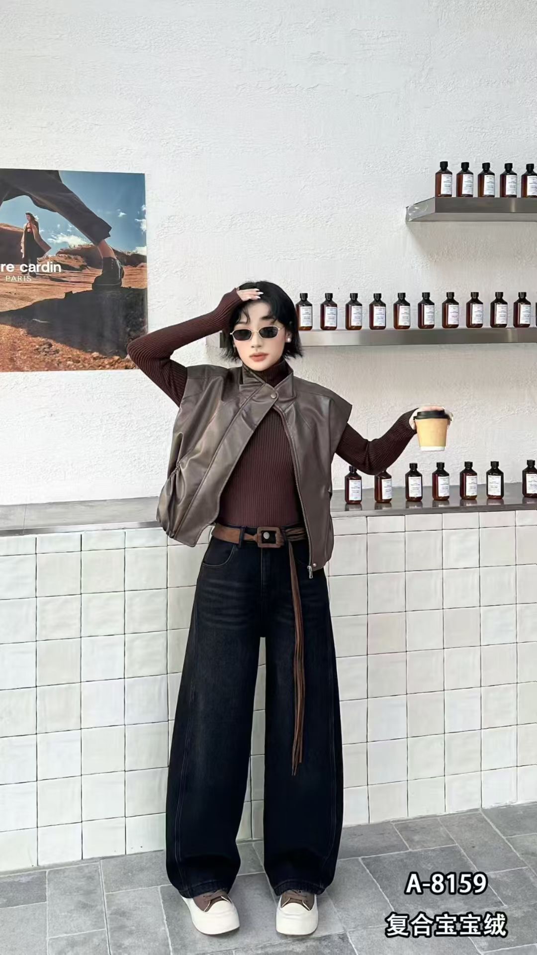 【黄小芳】网红款水洗做旧冬季牛仔裤k889159