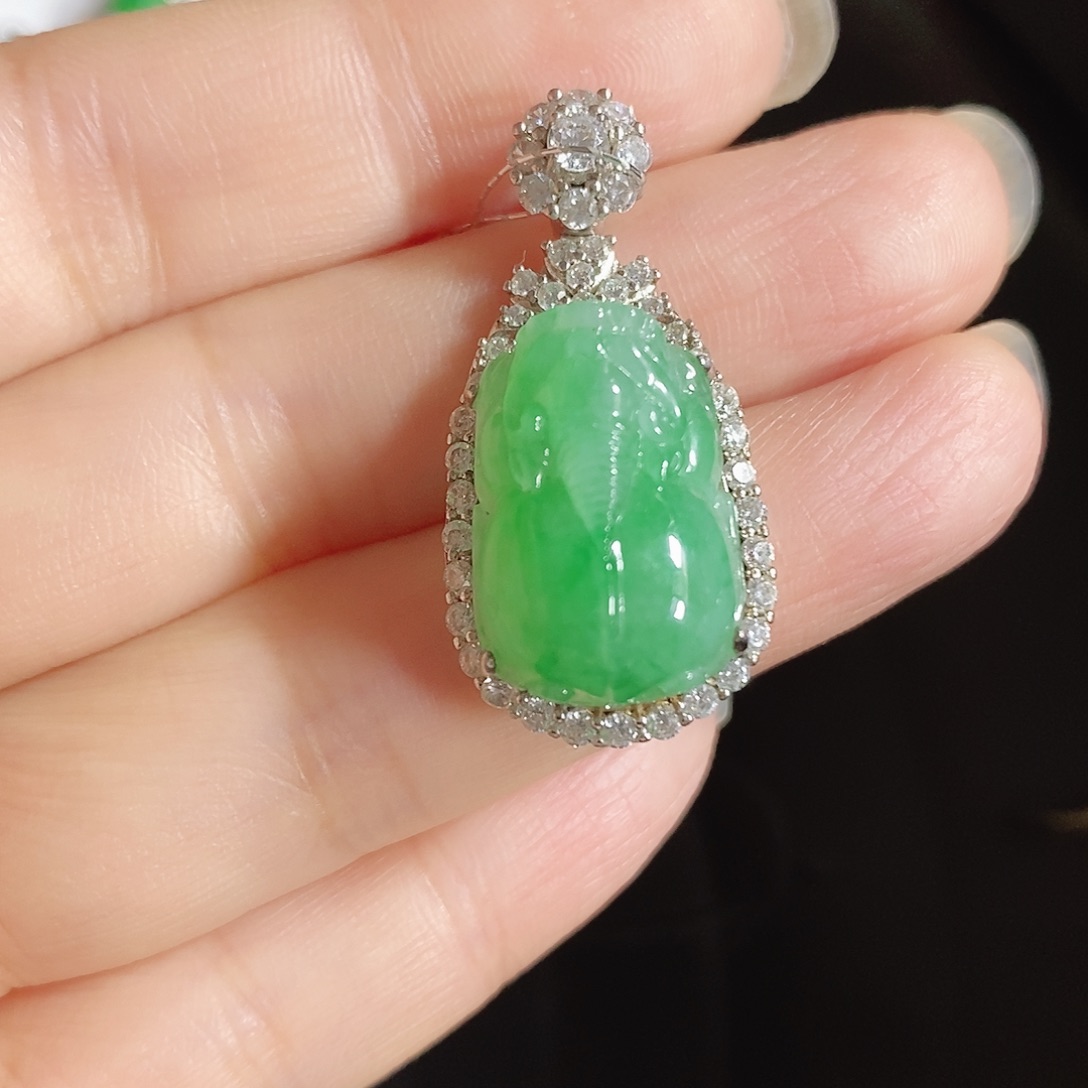 翡翠银S925镶嵌颈饰