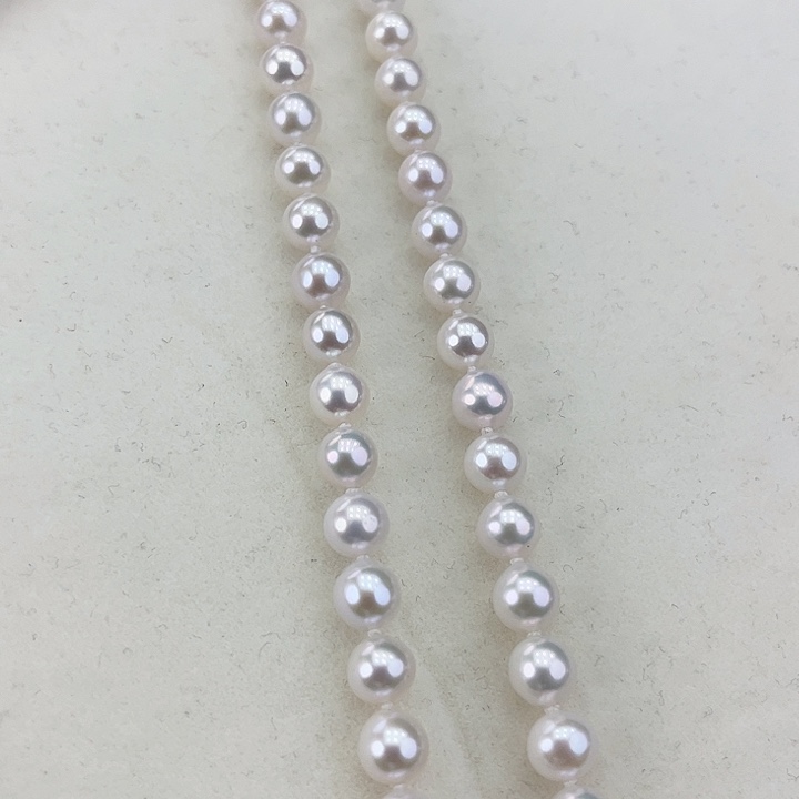 淡水珍珠颈饰银S925镶嵌卡6.7极光白炫彩高品