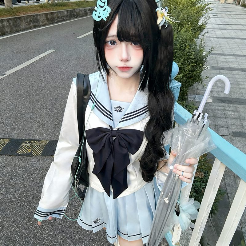 甜嗑【水青玉】原创正版jk制服水手服收腰显白日系学院风甜妹套装女