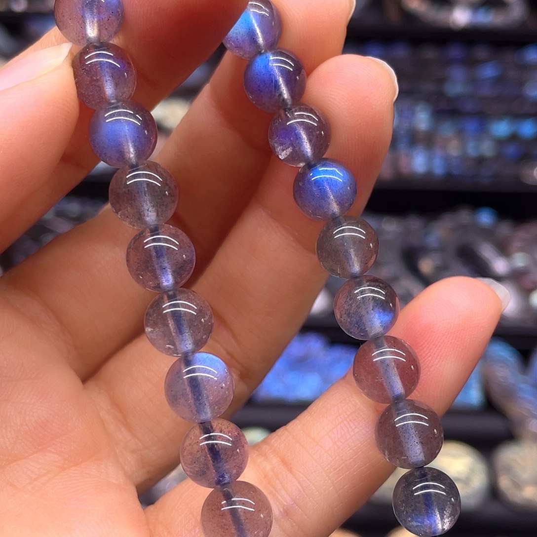 6***浪未镶嵌长石手串8左右