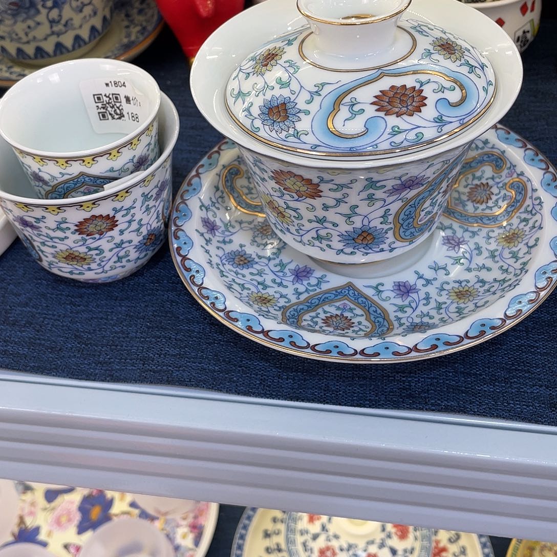 陶景德陶瓷盖碗茶具