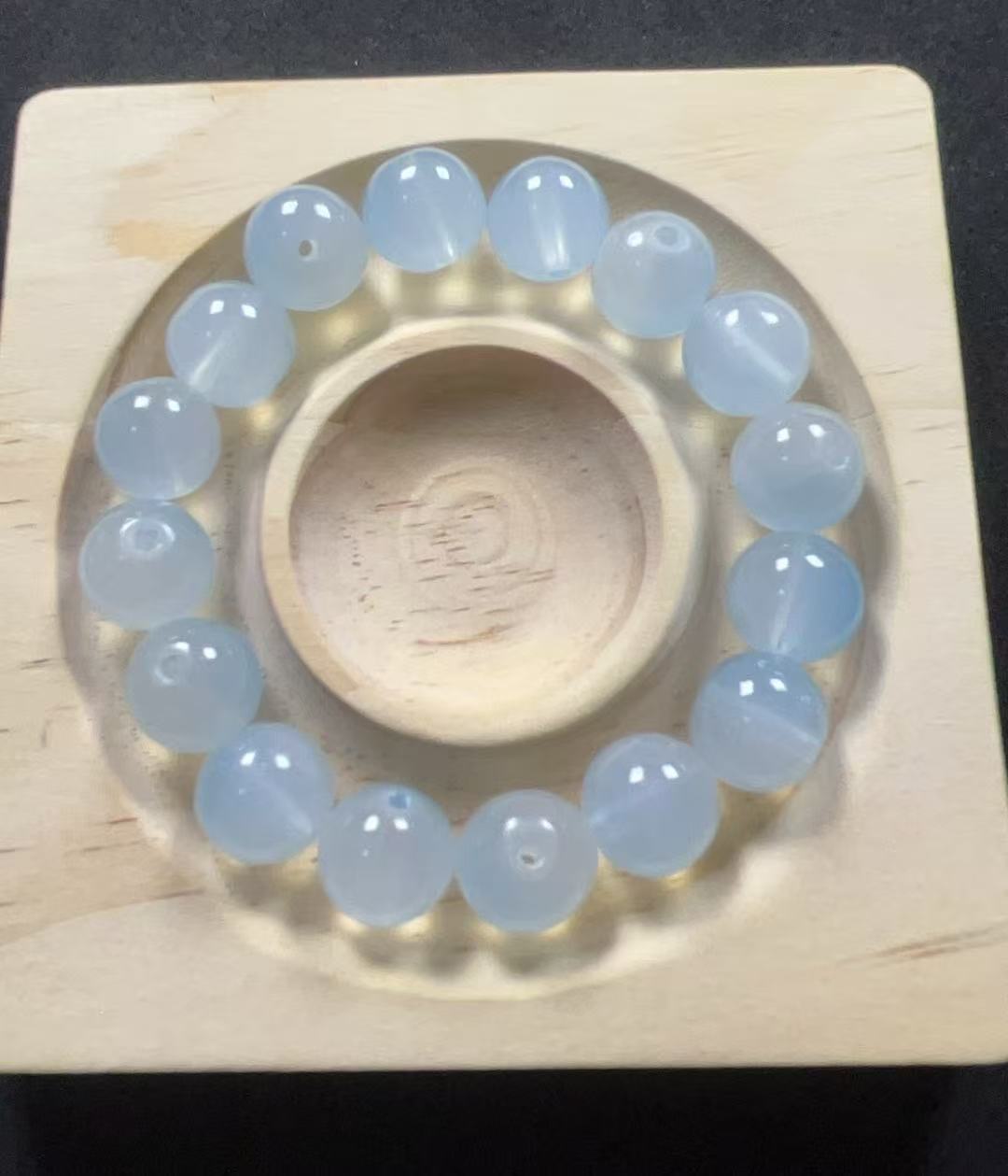 正品卡12MM缅A矿口老坑种天空蓝珠串多样性发一盆景石