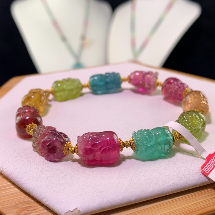 双色碧玺手链未镶嵌