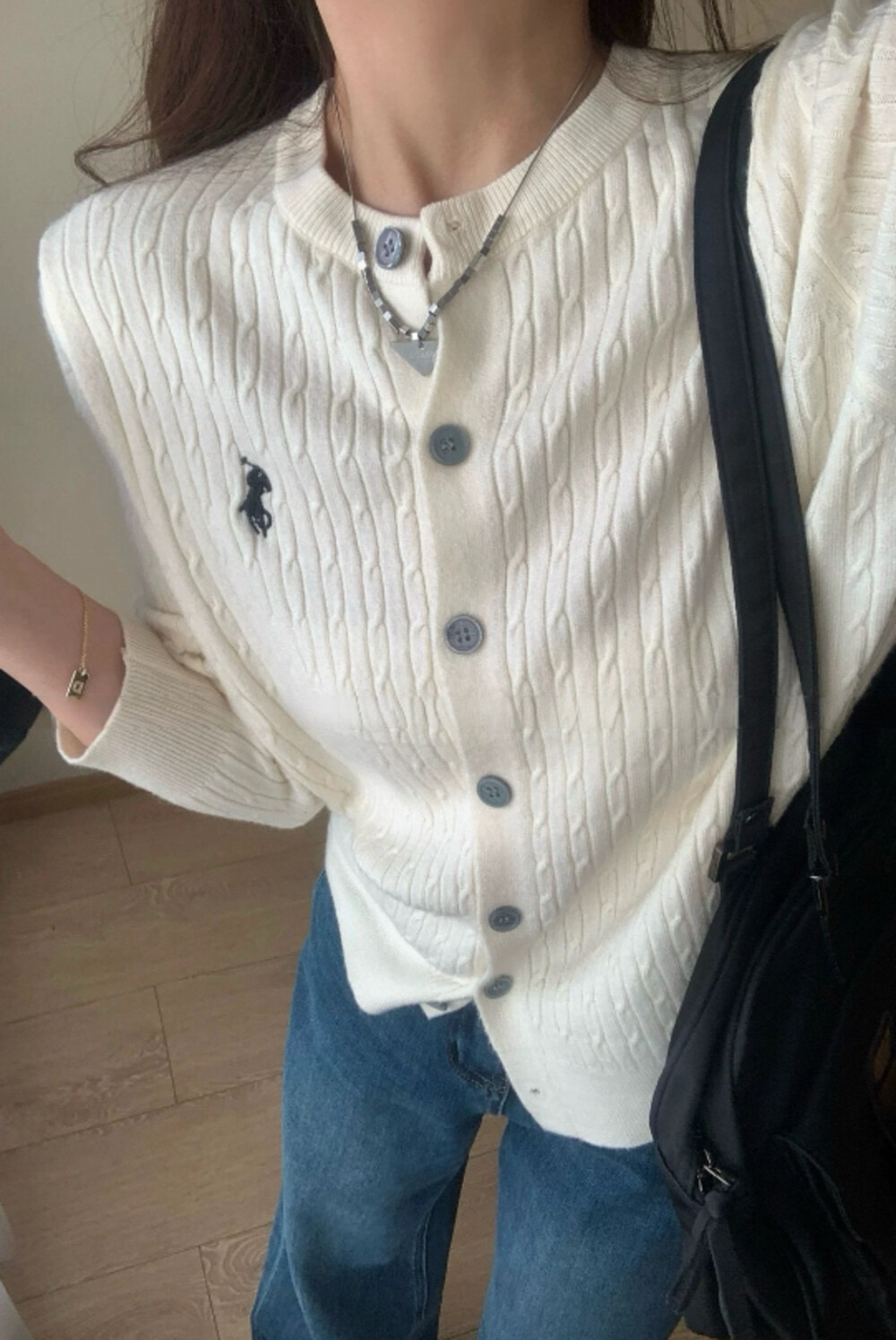 小马开衫短款时尚刺绣长袖女提花毛针织衫早秋显瘦百搭开衫AM6692
