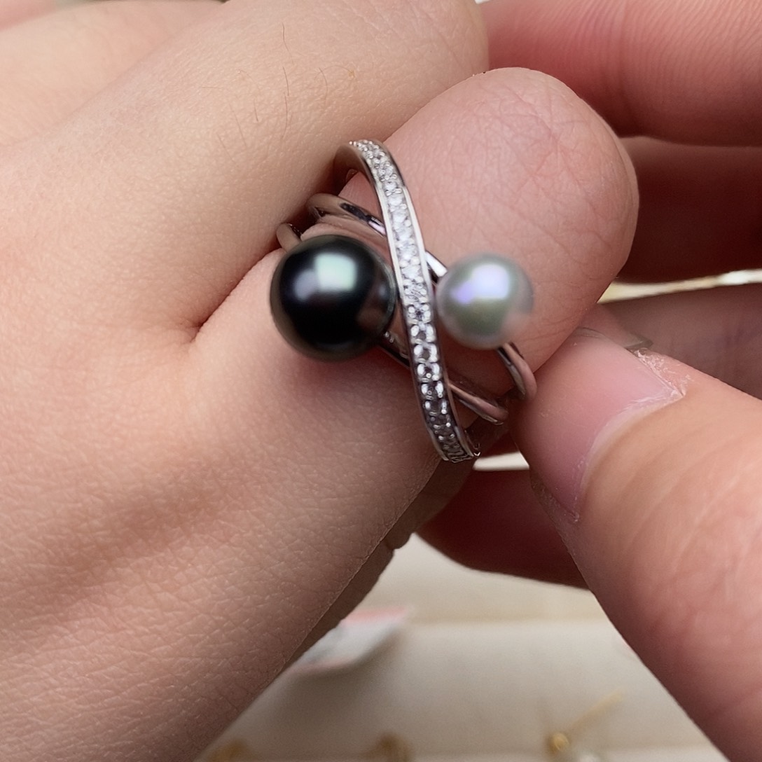 海水珍珠戒指银S925镶嵌