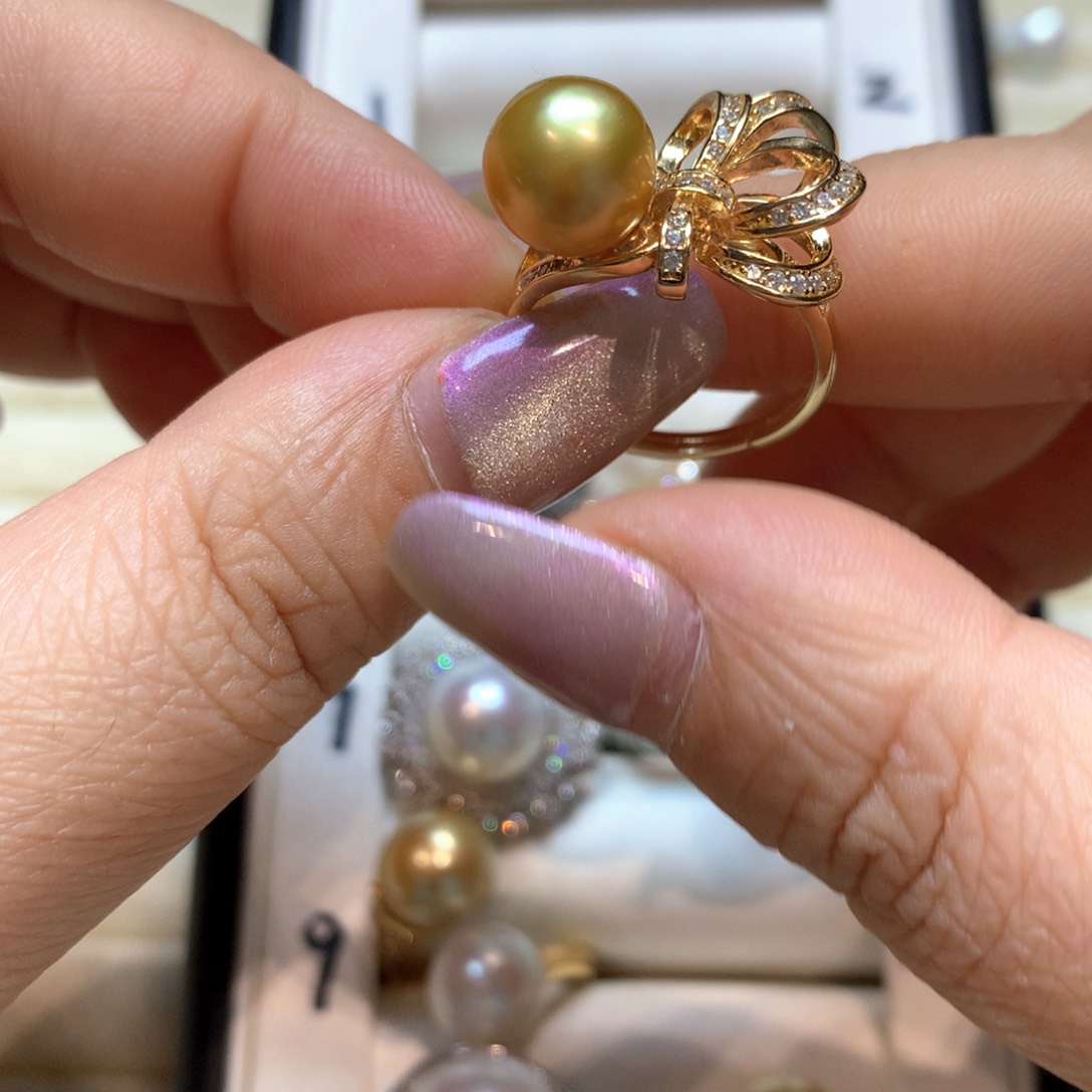 海水珍珠戒指银S925镶嵌