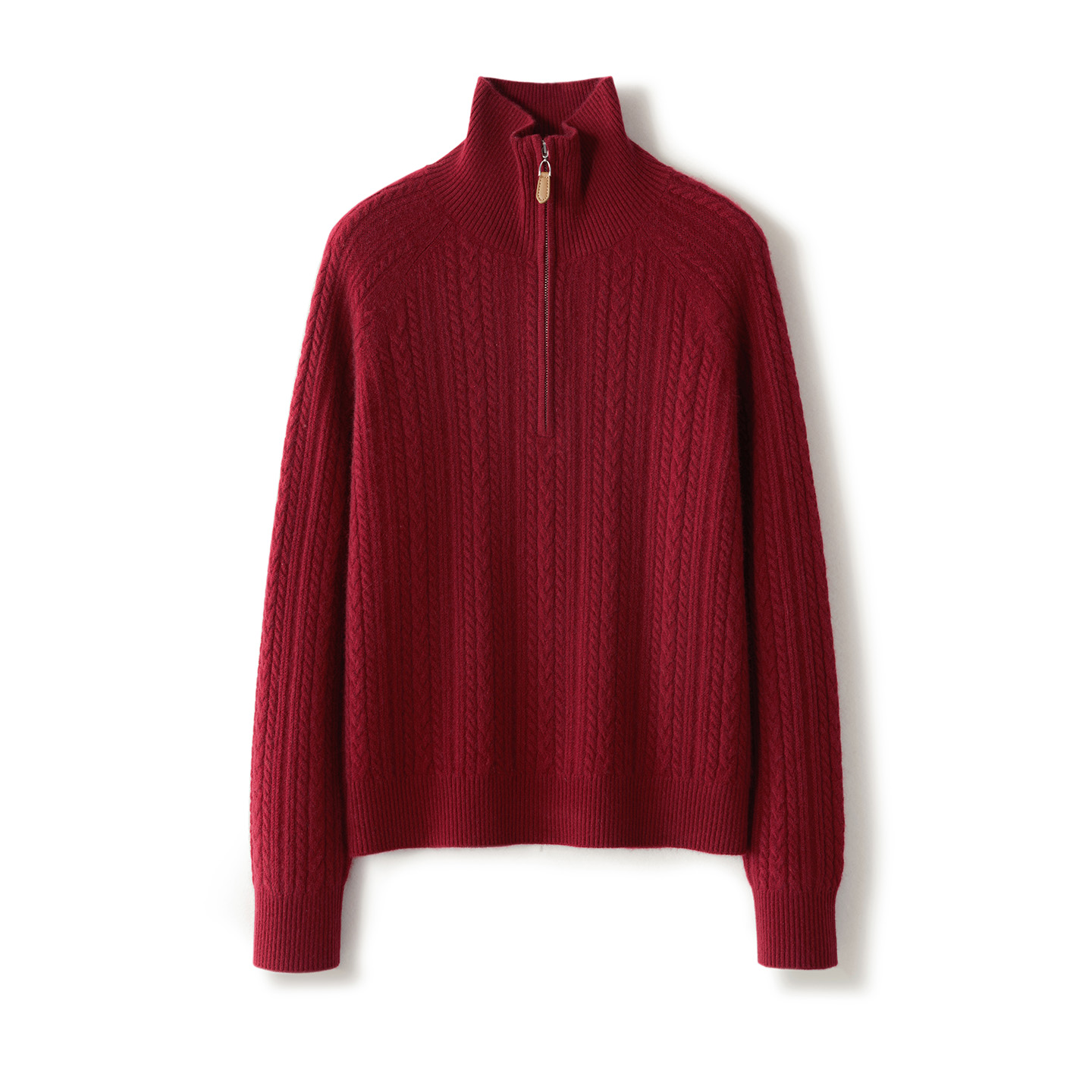 LP同款A规纱秋冬新品女士100%山羊绒高领半拉链羊绒衫麻花针织衫