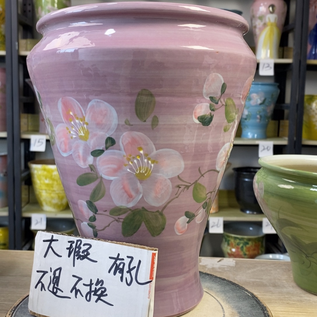 景德镇手工手绘陶瓷花盆