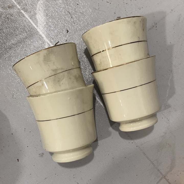 瓷片春蕾象牙瓷茶杯四个