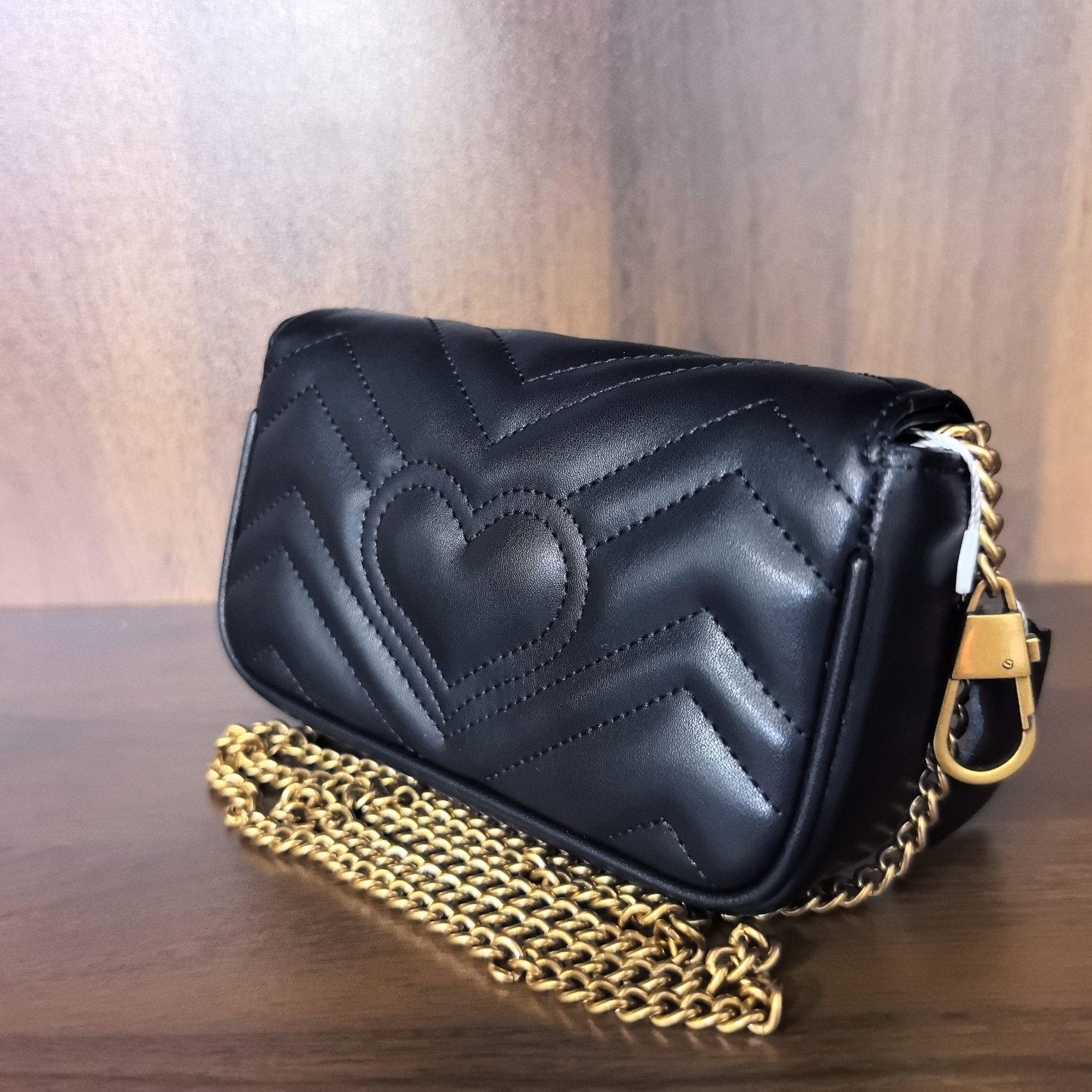 薇薇手工真皮包6001-17-黑色-长17x高9-小玛蒙迟A16