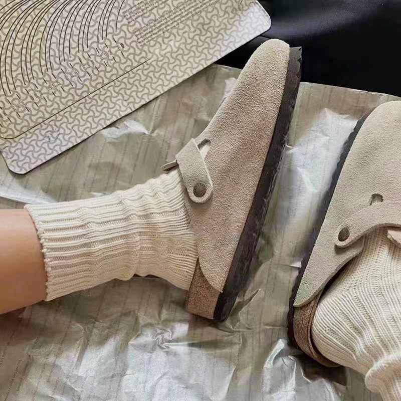 勃肯鞋男女同款全牛皮真皮软木底博肯鞋休闲复古外穿包头半拖鞋