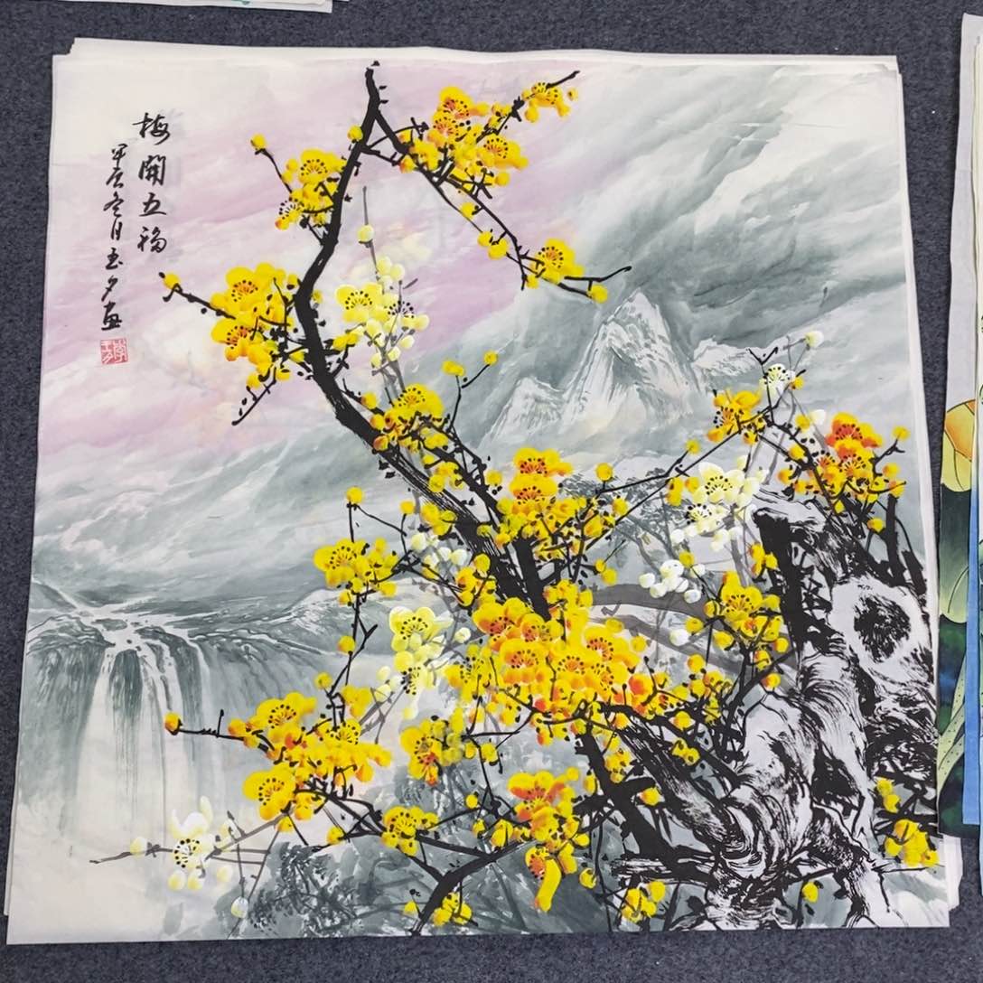 国画尺寸68✖️68手绘国画斗方