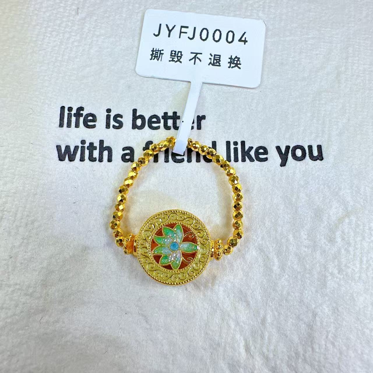 足金999花丝罗盘戒指  JYFJ0004