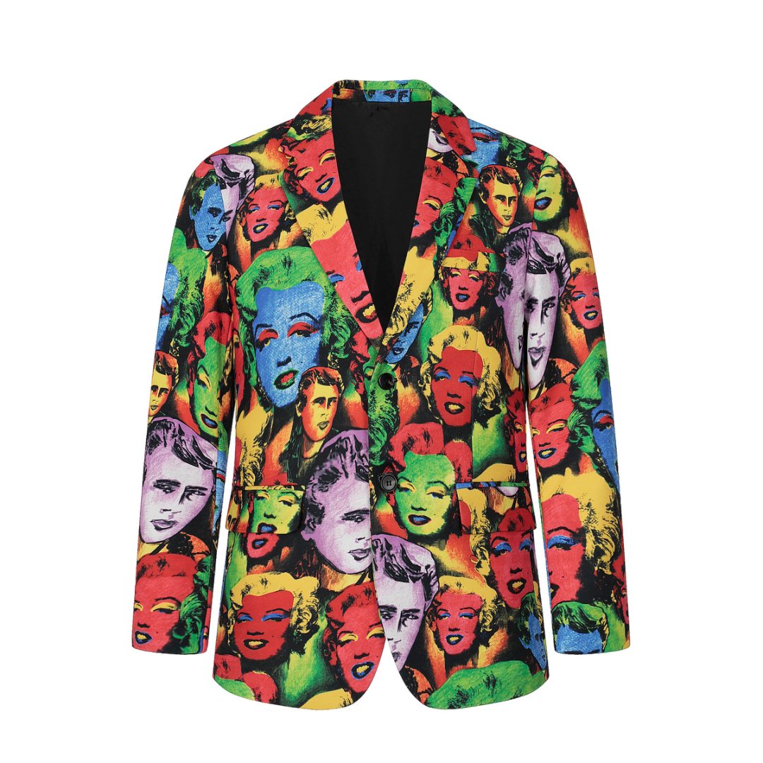 25SS男士拼色玛丽莲梦露时尚轻奢西装6095