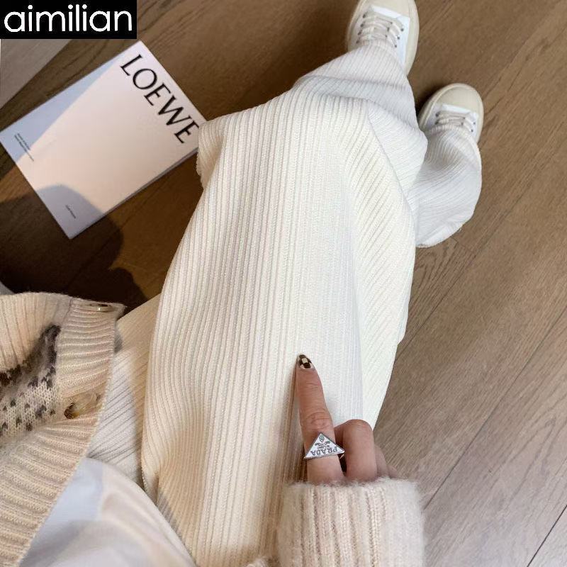 2025阔腿裤女春秋款垂感小个子冬季莫兰绒窄版直筒休闲裤子